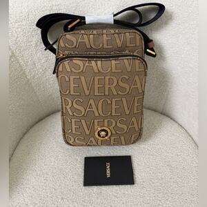 Versace Medusa Tan Crossbody messenger Bag